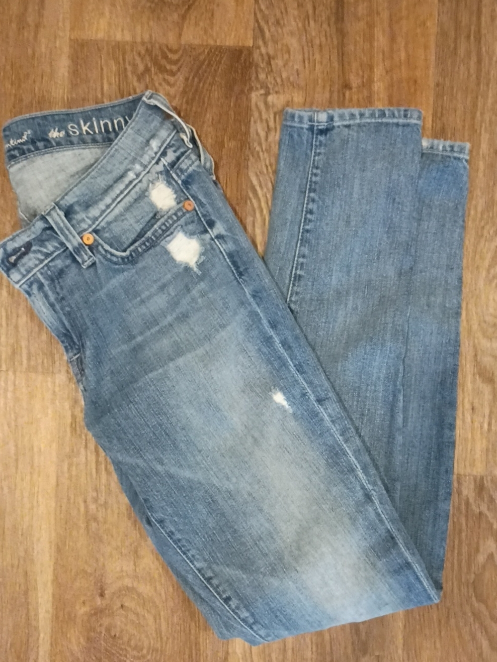 7 For All Mankind: Light Blue Skinny Jeans - Classic Denim